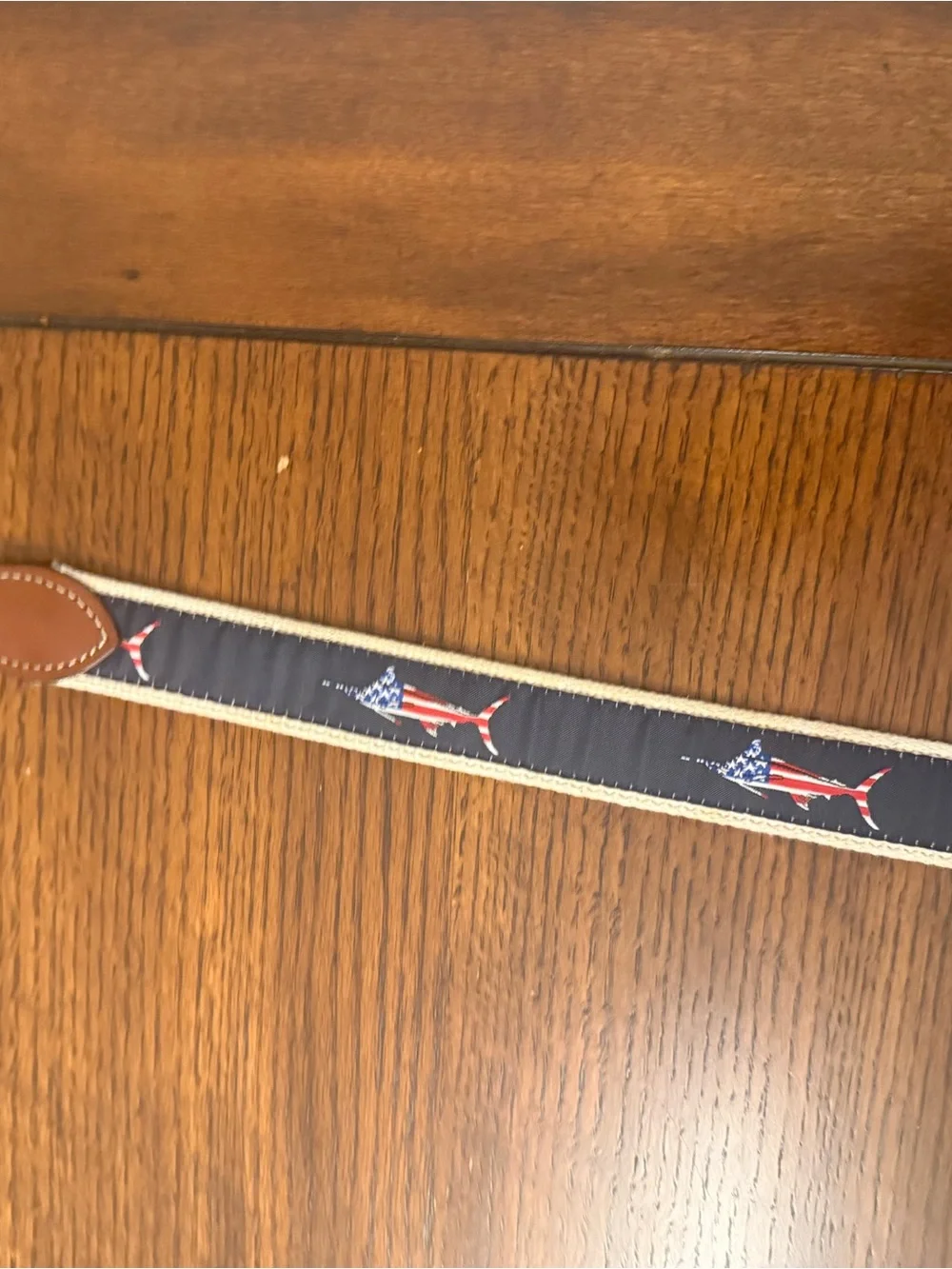 Men’s Fishing Woven Belt with Brown Leather